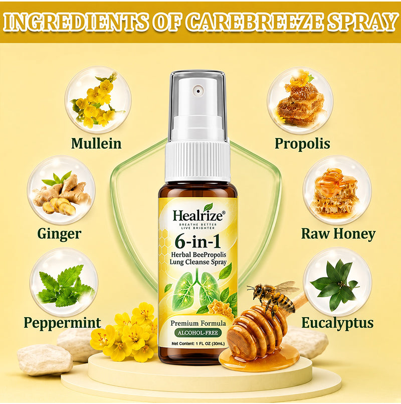 🫁✅🐝🇦🇺 Official Store:Healrize® 6-in-1 Herbal BeePropolis Lung Cleanse Spray（👨‍⚕️Directly acts on COPD, asthma, chronic bronchitis (CB), respiratory infections, lung cancer, sinusitis, and other conditions🫁)