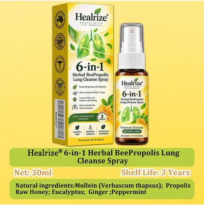 🫁✅🐝🇦🇺 Official Store:Healrize® 6-in-1 Herbal BeePropolis Lung Cleanse Spray（👨‍⚕️Directly acts on COPD, asthma, chronic bronchitis (CB), respiratory infections, lung cancer, sinusitis, and other conditions🫁)