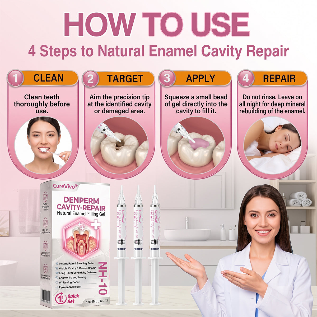 🇦🇺CureVivo® DenPerm Cavity-Repair Natural Enamel Filling Gel
