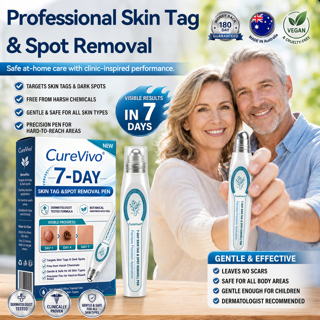 CureVivo® 7-𝐷𝑎𝑦 𝗧𝐚𝐠 & 𝗦𝗽𝐨𝐭 𝐄𝐫𝒂𝒔𝒆𝒓✅🎉(Zero Pain, Zero 𝐒𝐜𝐚𝒓𝒔 Rollerball)