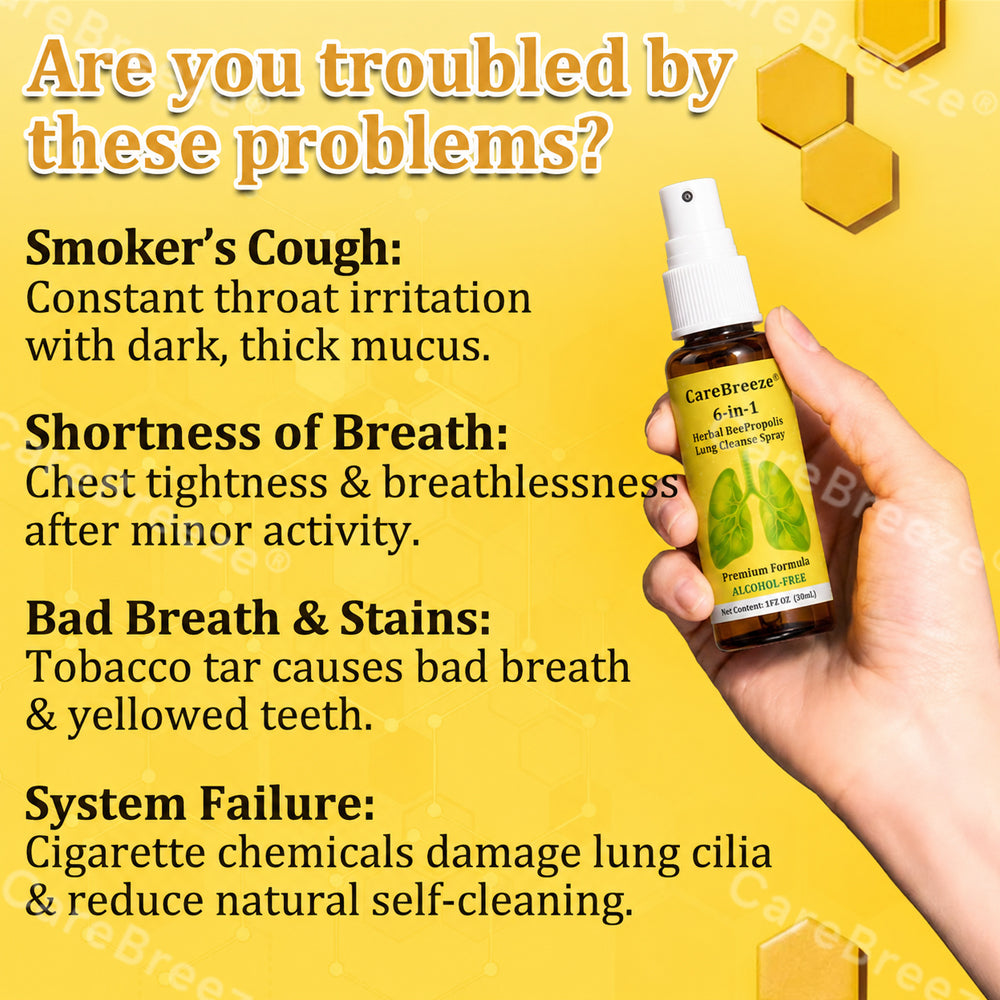 🫁✅🐝🇦🇺 Official Store:Healrize® 6-in-1 Herbal BeePropolis Lung Cleanse Spray（👨‍⚕️Directly acts on COPD, asthma, chronic bronchitis (CB), respiratory infections, lung cancer, sinusitis, and other conditions🫁)