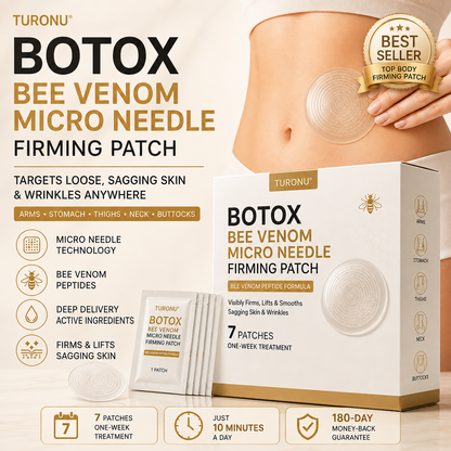 ⏰ 80%OFF — FINAL 3 HOURS⏰Turonu® Botox Bee Venom Microneedle Firming Patch (Bat Wings,Stretch Marks,Wrinkles & Cellulite — Just 10 Minutes a Day,Visible Results in 7 Days.)