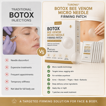 🔥 80%OFF — FINAL 3 HOURS🔥Turonu® Botox Bee Venom Microneedle Firming Patch (Bat Wings,Stretch Marks,Wrinkles & Cellulite — Just 10 Minutes a Day,Visible Results in 7 Days.)