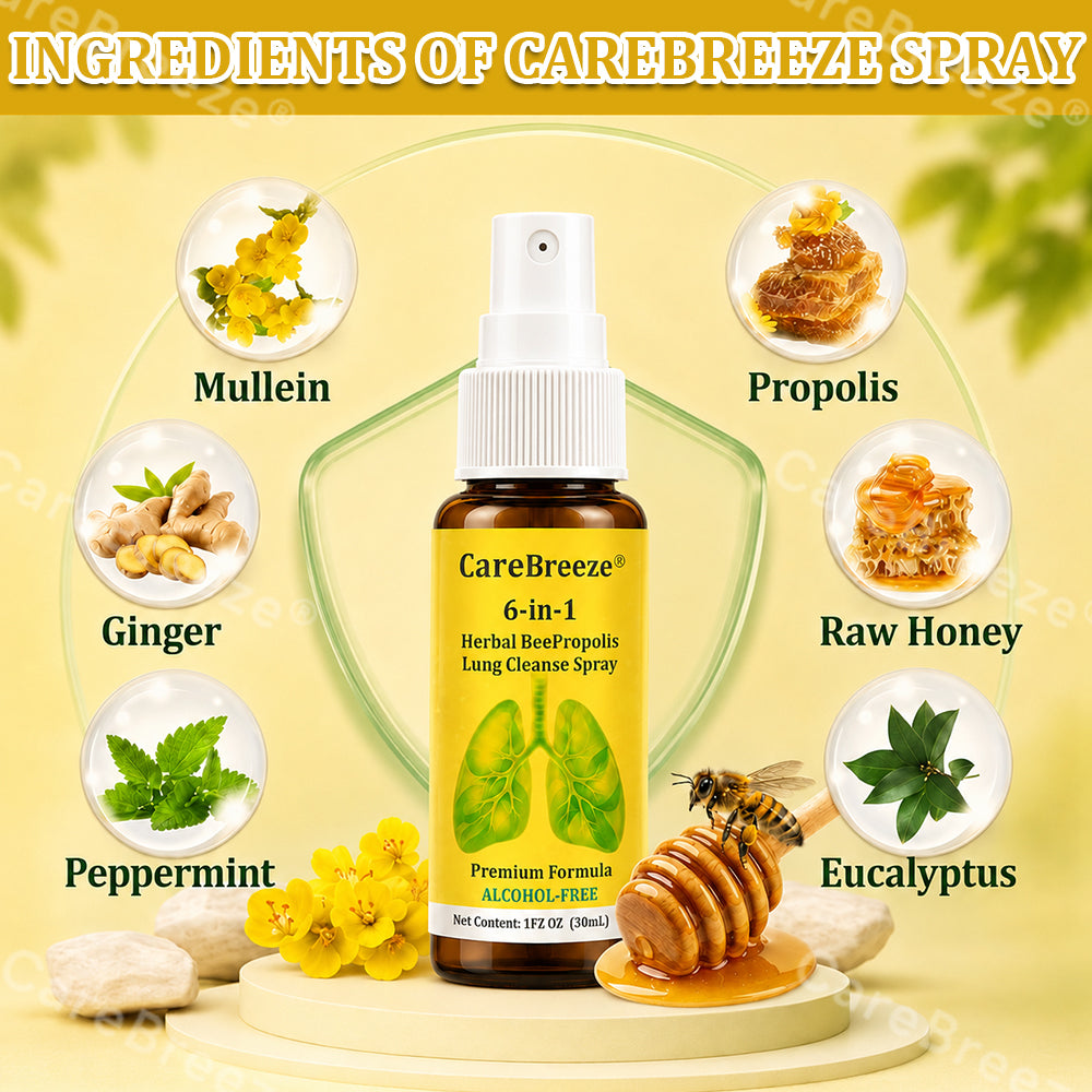 🫁✅🐝🇦🇺 Official Store:Healrize® 6-in-1 Herbal BeePropolis Lung Cleanse Spray（👨‍⚕️Directly acts on COPD, asthma, chronic bronchitis (CB), respiratory infections, lung cancer, sinusitis, and other conditions🫁)