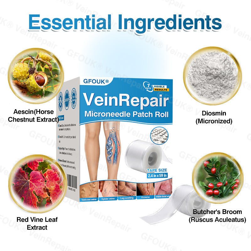 🇦🇺🏆✅️🏃GFOUK® VeinRepair Microneedle Patch Roll⚡Instant Relief, Long-Term Results