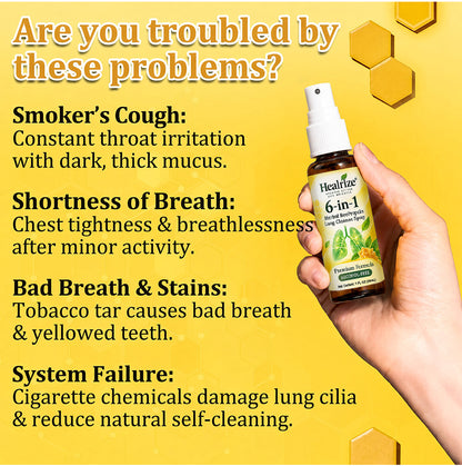 🫁✅🐝🇦🇺 Official Store:Healrize® 6-in-1 Herbal BeePropolis Lung Cleanse Spray（👨‍⚕️Directly acts on COPD, asthma, chronic bronchitis (CB), respiratory infections, lung cancer, sinusitis, and other conditions🫁)