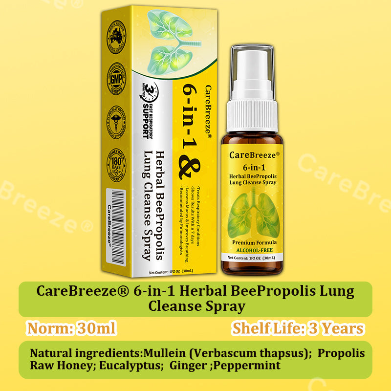 🫁✅🐝🇦🇺 Official Store:Healrize® 6-in-1 Herbal BeePropolis Lung Cleanse Spray（👨‍⚕️Directly acts on COPD, asthma, chronic bronchitis (CB), respiratory infections, lung cancer, sinusitis, and other conditions🫁)