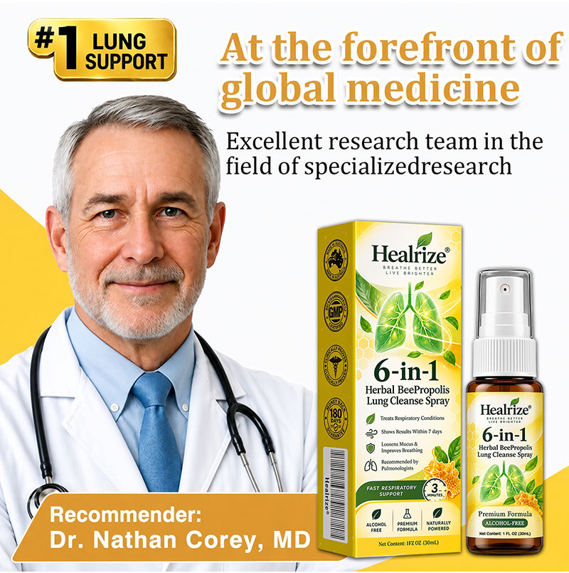 🫁✅🐝🇦🇺 Official Store:Healrize® 6-in-1 Herbal BeePropolis Lung Cleanse Spray（👨‍⚕️Directly acts on COPD, asthma, chronic bronchitis (CB), respiratory infections, lung cancer, sinusitis, and other conditions🫁)